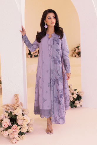 IZNIK | Lavender Bloom | Unstitched Luxury Dhanak 3-Piece | SI-F-009