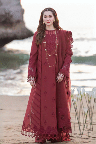 Qalamkar -Sahil Kinare | Unstitched Dhanak 3-Piece | SI-F-011