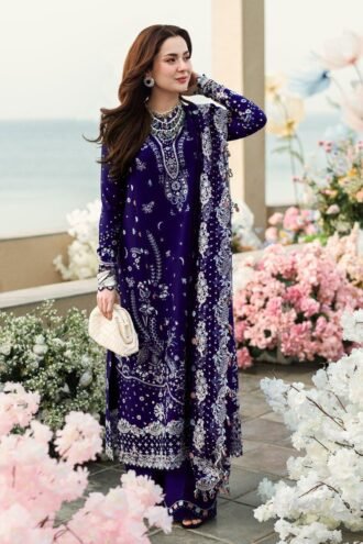Qalamkar Sahil Kinare Luxury Dhanak Embroidered Unstitched 3-Piece SI-F-003