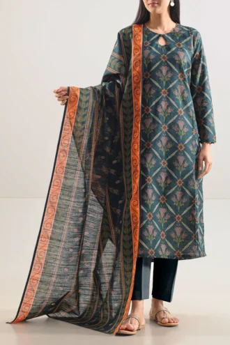 SAYA | Green | U04-25598-02B Cotton Khaddar