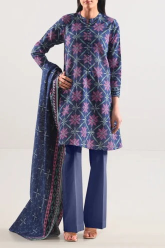 SAYA | Blue | U04-25598-04B Cotton Khaddar