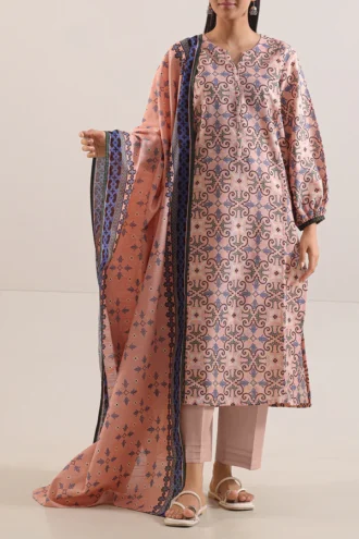 SAYA | Peach | U04-25598-07B Cotton Khaddar