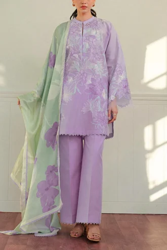 ZARA SHAHJAHAN | Unsticthed Dhanak 3pcs | SI-F-26